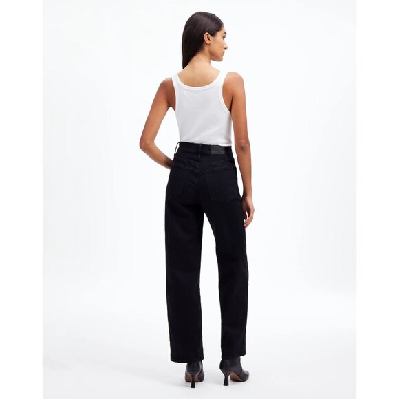 Madewell New The Petite Perfect Vintage Wide-Leg Jean in Black Rinse Wash 31P - Picture 2 of 12